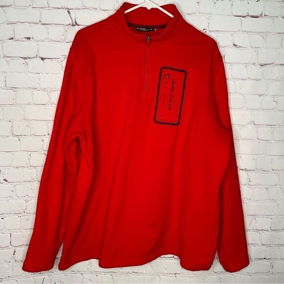 Under Armour Loose 1/4 Zip Nano Fleece Pullover Jacket‎ Sweatshirt Red Men's XL - Picture 1 of 6